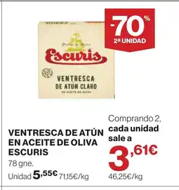 Supercor ESCURIS Ventresca de atún en aceite de oliva oferta