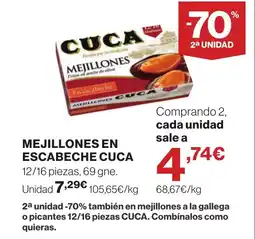 Supercor CUCA Mejillones en escabeche oferta