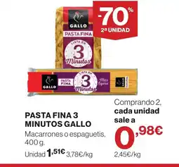 Supercor GALLO Pasta fina 3 minutos oferta