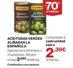 Supercor LA ESPAÑOLA Aceitunas verdes aliñadas oferta