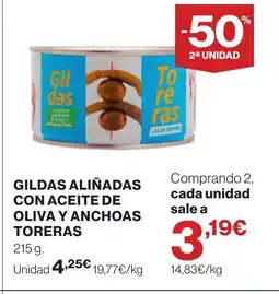 Supercor TORERAS Gildas aliñadas con aceite de oliva y anchoas oferta