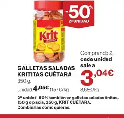 Supercor CUÉTARA Galletas saladas krititas oferta