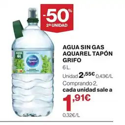 Supercor Agua sin gas aquarel tapón oferta