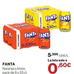 Supercor FANTA Naranja o limón oferta