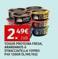 Maskom Supermercados Yopro - yogur proteina fresa, arandanos o stracciatella oferta