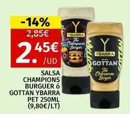 Maskom Supermercados Ybarra - salsa champions burger o gottan oferta