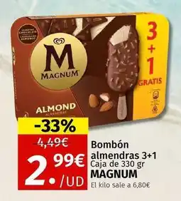 Maskom Supermercados Magnum - bombon almendras 3+1 oferta