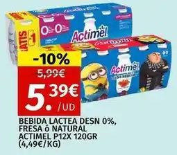 Maskom Supermercados Actimel - bebida lactea desn 0%, fresa o natural p12x oferta