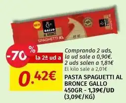 Maskom Supermercados Gallo - pasta spaguetti al bronce oferta