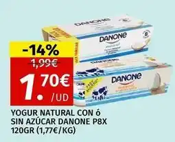 Maskom Supermercados Danone - yogur natural con o sin azucar oferta