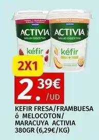 Maskom Supermercados Activia - kefir fresa/frambuesa o melocoton/maracuya oferta