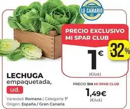 SPAR Gran Canaria Origen - lechuga empaquetada oferta