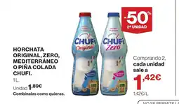 Supercor CHUFI Horchata original, zero, mediterráneo o piña colada oferta