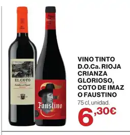 Supercor Vino tinto d.o.ca. rioja crianza glorioso, coto de imaz o faustino oferta