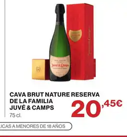 Supercor JUVÉ & CAMPS Cava brut nature reserva de la familia oferta