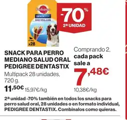 Supercor Snack para perro mediano salud oral pedigree dentastix oferta