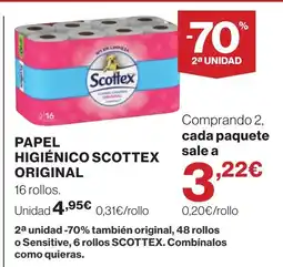 Supercor Papel higiénico scottex original oferta