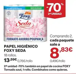 Supercor Papel higiénico foxy seda oferta
