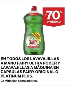 Supercor En todos los lavavajillas a mano fairy ultra poder y lavavajillas a máquina en cápsulas fairy original o platinum plus oferta