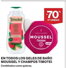 Supercor TIMOTEI En todos los geles de baño moussel y champús oferta