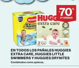 Supercor En todos los pañales huggies extra care, huggies little swimmers y huggies drynites oferta
