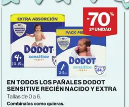 Supercor En todos los pañales dodot sensitive recién nacido y extra oferta