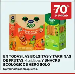 Supercor HERO SOLO En todas las bolsitas y tarrinas de frutas, y snacks ecológicos oferta
