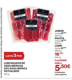 Supercor SOTOALBOS Loncheados de cebo ibéricos 50% raza ibérica oferta