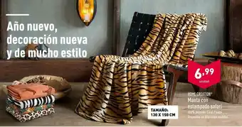 ALDI Home Creation Manta Con Estampado Safari oferta