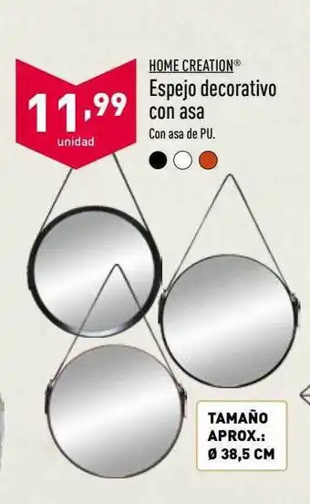 ALDI Home Creation Espejo Decorativo Con Asa oferta
