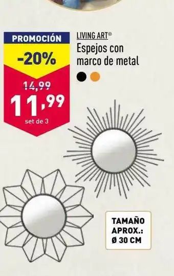 ALDI Living Art Espejos Con Marco De Metal oferta