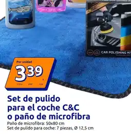 Action C&c - set de pulido para el coche o pano de microfibra oferta