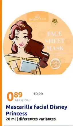 Action Disney princess - mascarilla facial oferta