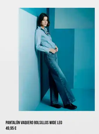 Massimo Dutti Pantalón bawuero bolsillos wide leg oferta