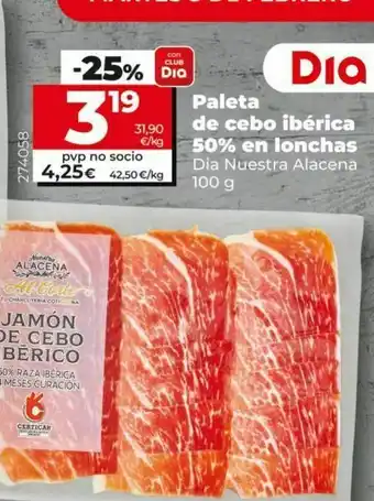Dia Paleta de cerdo dia oferta