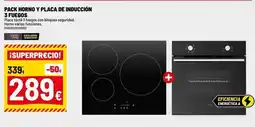Brico Depôt Brico - pack horno y placa de inducción 3 fuegos oferta