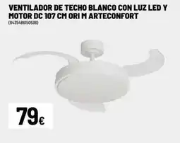 Brico Depôt Arteiñaki - ventilador de techo blanco con luz led y motor dc 107 cm ori m oferta