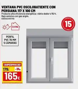 Brico Depôt Pvc - ventana pvc oscilobatiente con persiana 117 x 100 cm oferta