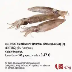 Abordo C-3107 calamar chipirón patagónico oferta