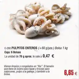 Abordo Gallega - pulpitos enteros oferta