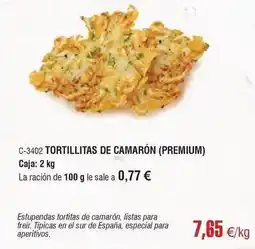 Abordo Premium - tortillas de camaron oferta