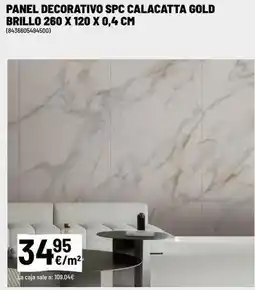 Brico Depôt Spc - panel decorativo spc calacatta gold brillo 260 x 120 x 0,4 cm oferta