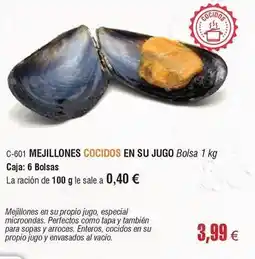 Abordo Mejillones cocidos en su jugo oferta