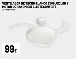 Brico Depôt Arteiñaki - ventilador de techo blanco con luz led y motor dc 122 cm ori l oferta
