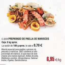 Abordo Preparado de paella de mariscos oferta