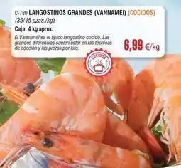 Abordo Langostinos grandes (vannamei) (cocidos) oferta