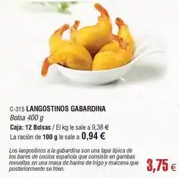 Abordo Langostinos gabardina oferta
