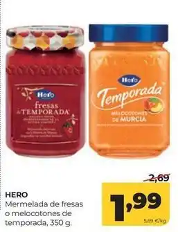 Alimerka Hero - mermelada de fresas o melocotones de temporada oferta