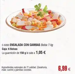Abordo Ensalada con gambas oferta