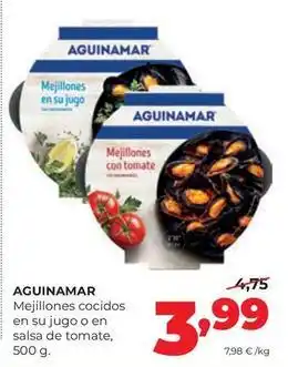 Alimerka Aguinamar - mejillones cocidos en su jugo o en salsa de tomate oferta